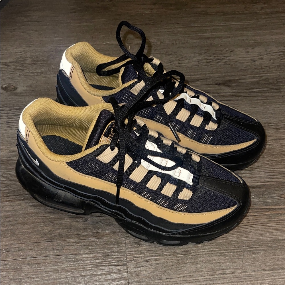 Kids Black and Tan Sneakers